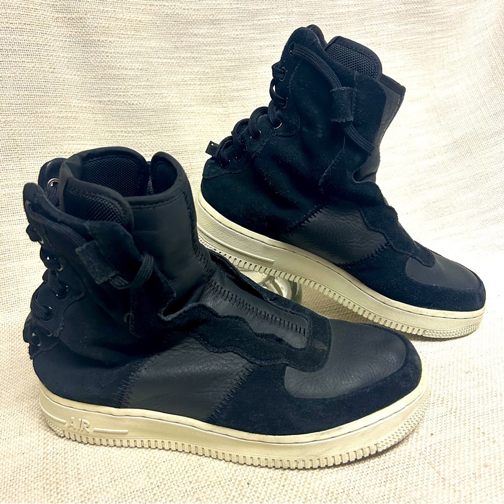 Nike Air Force 1 Rebel XX Premium Black White Sneaker Boots BV8252-001 Women's 7